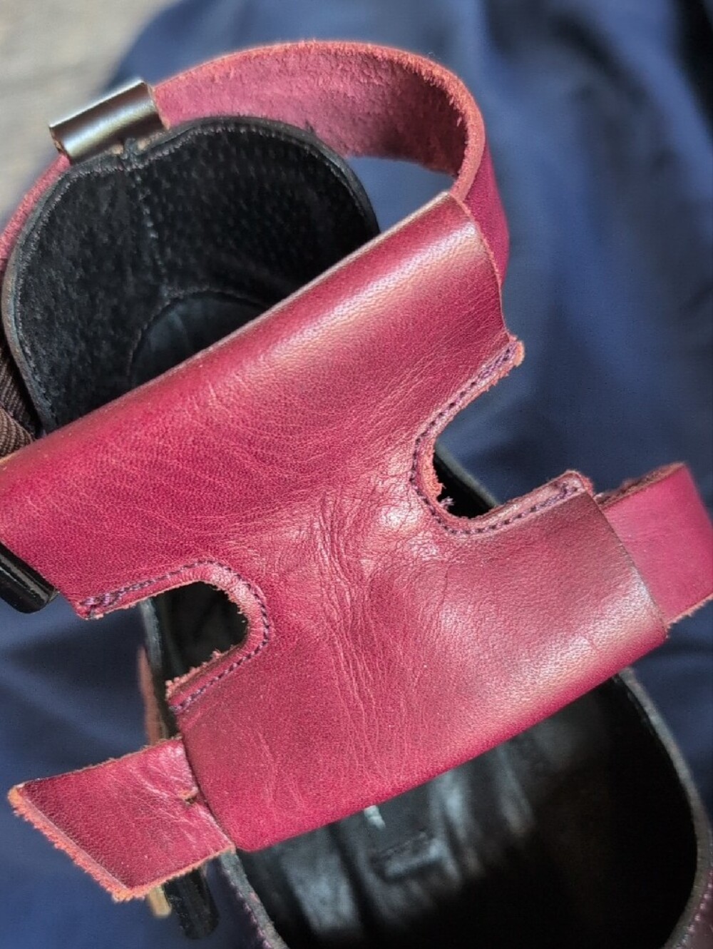 Miista Burgundy and Red Cutout Platform Heeled Boots - Picture 6 of 9